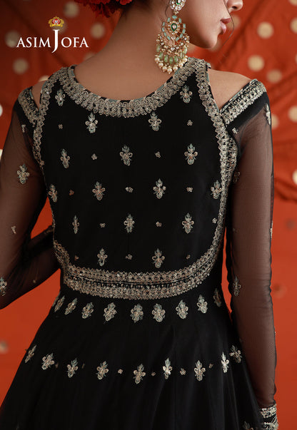 AJULFB-09 Embroidered Poly Net Unstitched 2 Pcs