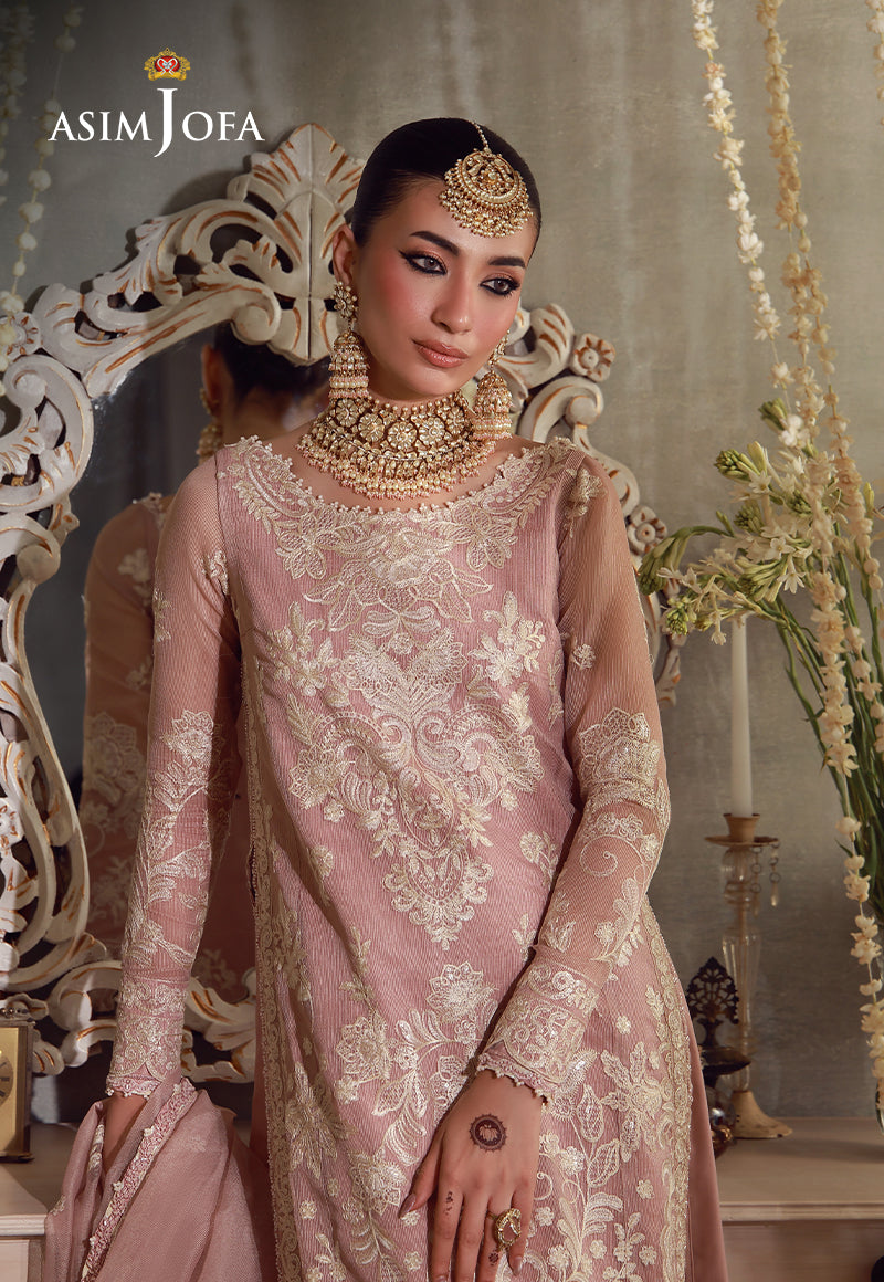 AJULFE-09 Embroidered Javeria Net Unstitched 3 Pcs