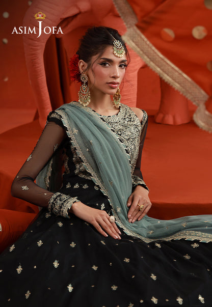 AJULFB-09 Embroidered Poly Net Unstitched 2 Pcs