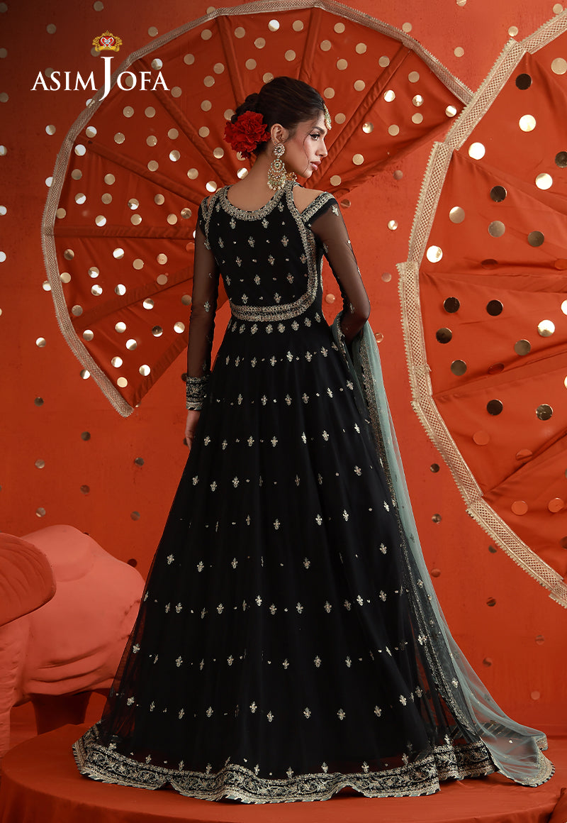 AJULFB-09 Embroidered Poly Net Unstitched 2 Pcs