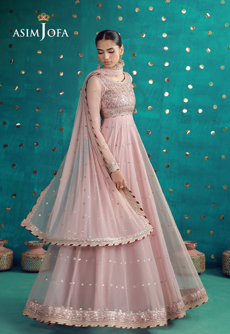 AJULFB-07 Embroidered Poly Net Unstitched 2 Pcs