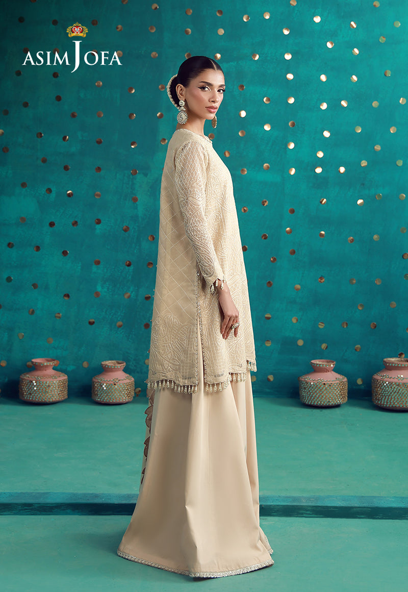 AJULFB-02 Embroidered Javeria Net Unstitched 3 Pcs