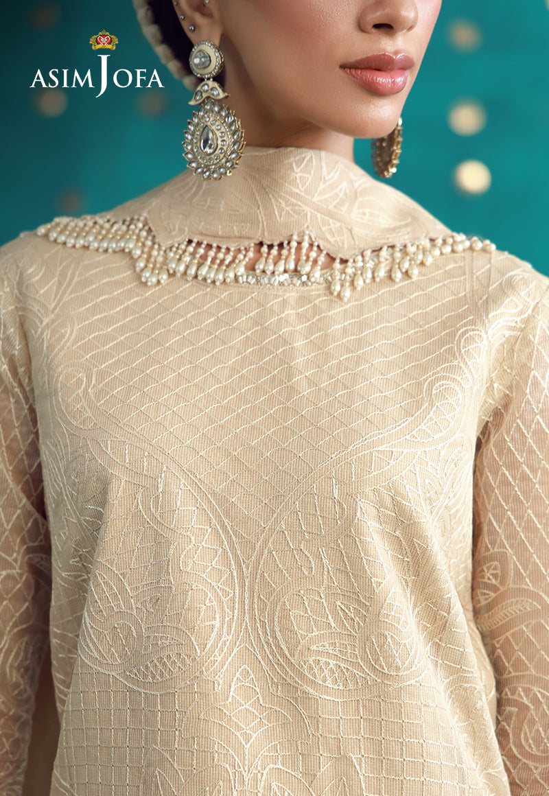 AJULFB-02 Embroidered Javeria Net Unstitched 3 Pcs