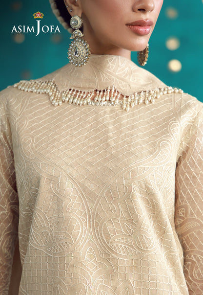 AJULFB-02 Embroidered Javeria Net Unstitched 3 Pcs