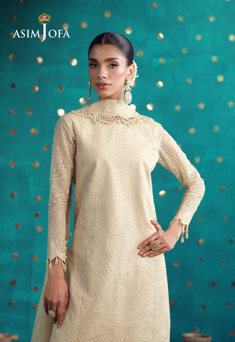 AJULFB-02 Embroidered Javeria Net Unstitched 3 Pcs