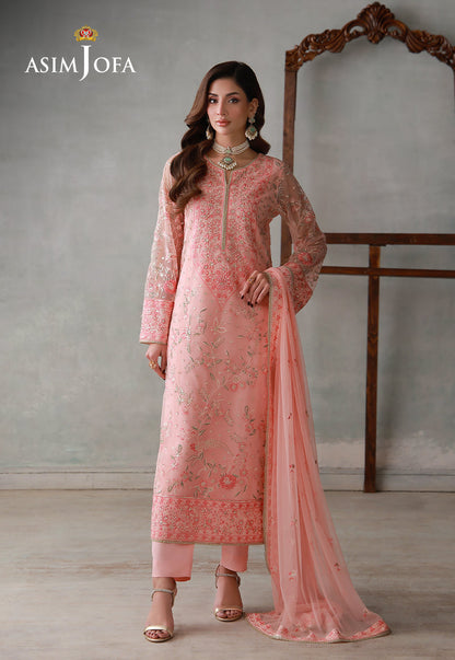 AJLPN-07 Embroidered Poly Net Stitched 3pcs