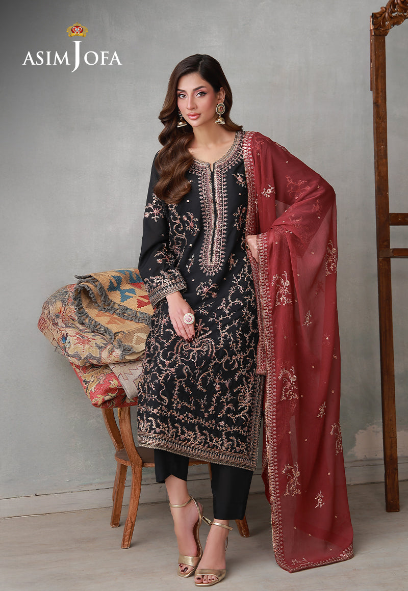 AJLPN-06 Embroidered Poly Silk Stitched 3pcs