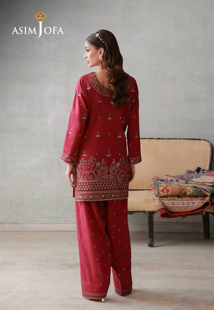 AJLPN-09 Embroidered Poly Silk Stitched 2pcs