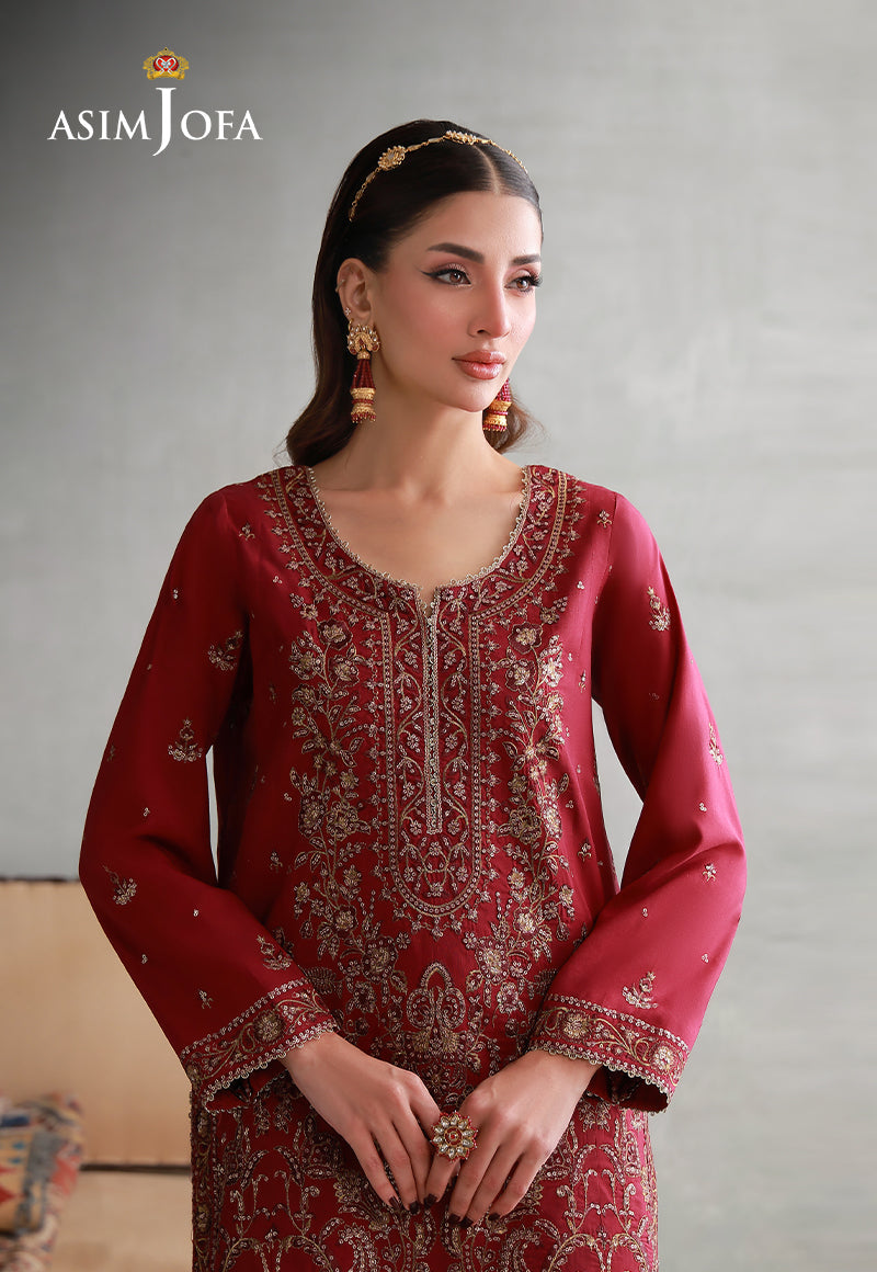 AJLPN-09 Embroidered Poly Silk Stitched 2pcs