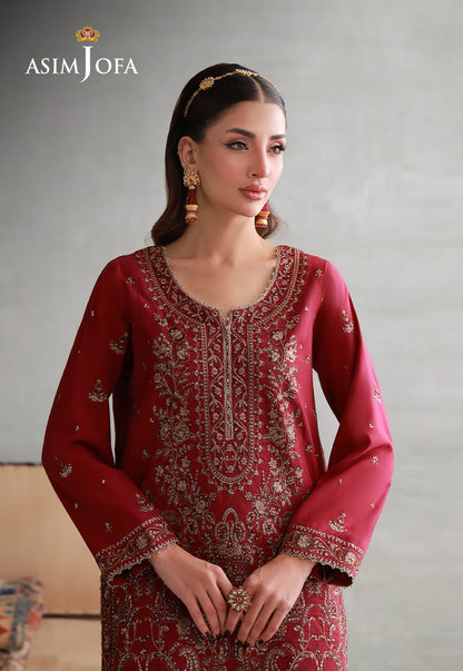 AJLPN-09 Embroidered Poly Silk Stitched 2pcs