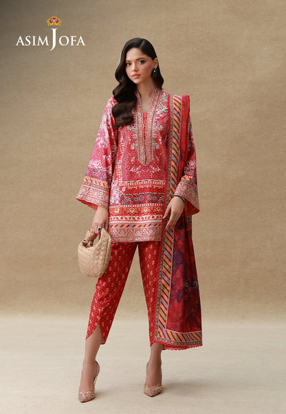 AJULSC-04 Embroidered Crepe Silk Unstitched 3 Pcs