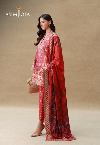 AJULSC-04 Embroidered Crepe Silk Unstitched 3 Pcs