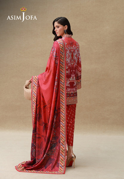 AJULSC-04 Embroidered Crepe Silk Unstitched 3 Pcs