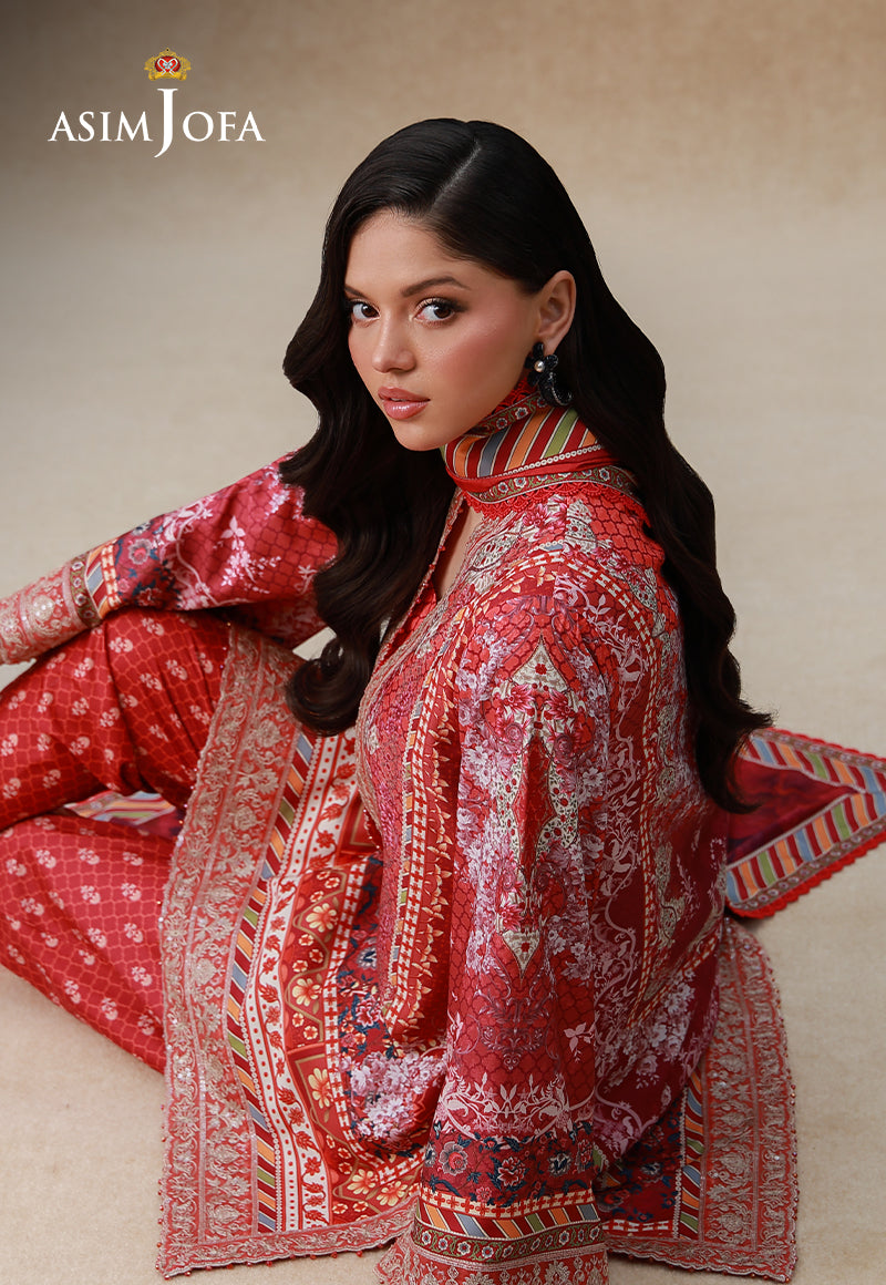 AJULSC-04 Embroidered Crepe Silk Unstitched 3 Pcs