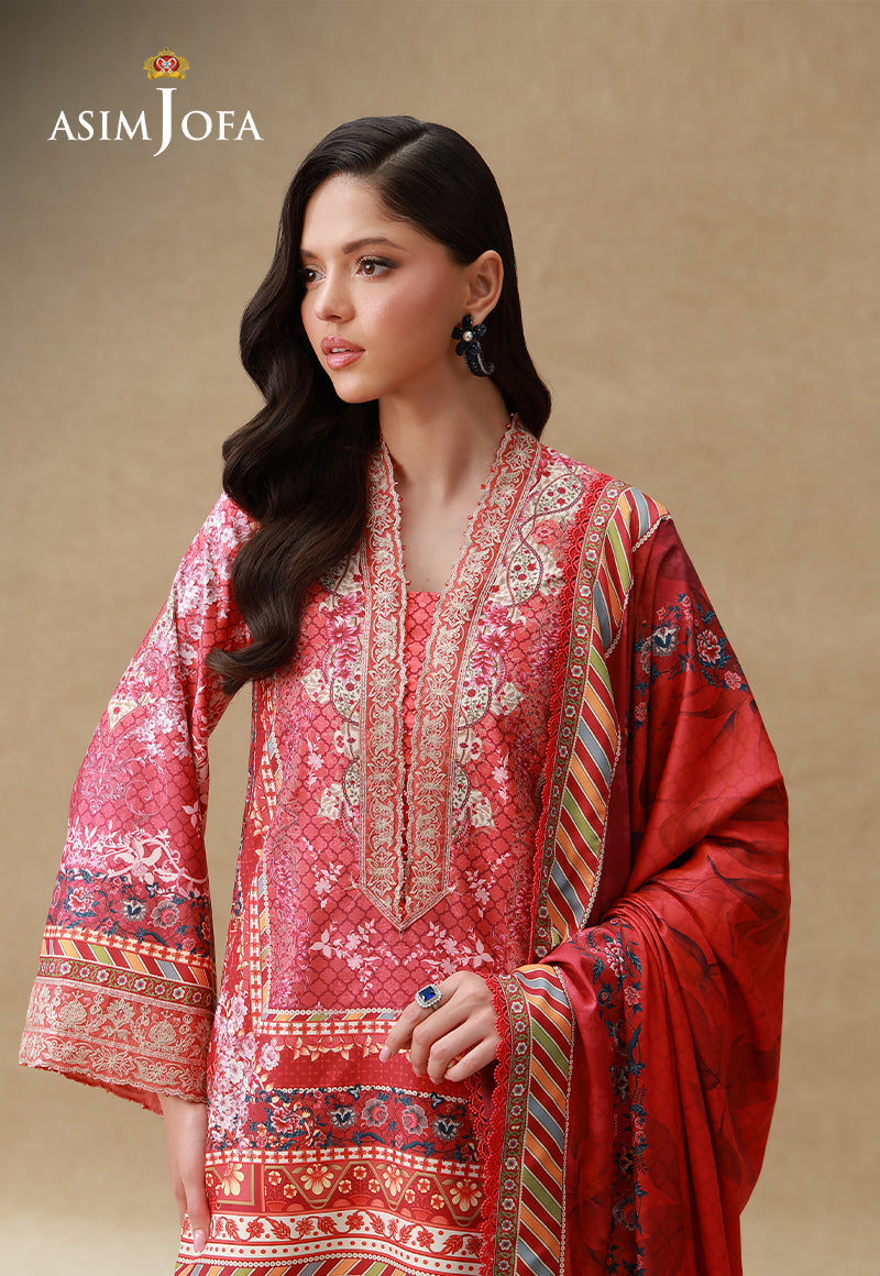 AJULSC-04 Embroidered Crepe Silk Unstitched 3 Pcs