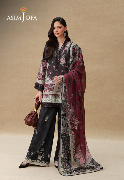 AJULSC-08 Embroidered Raw Silk Unstitched 3 Pcs