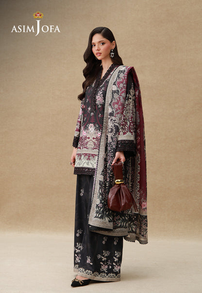 AJULSC-08 Embroidered Raw Silk Unstitched 3 Pcs