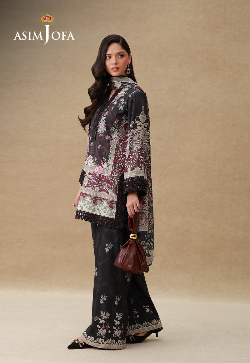 AJULSC-08 Embroidered Raw Silk Unstitched 3 Pcs