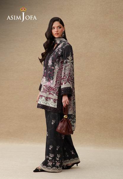 AJULSC-08 Embroidered Raw Silk Unstitched 3 Pcs