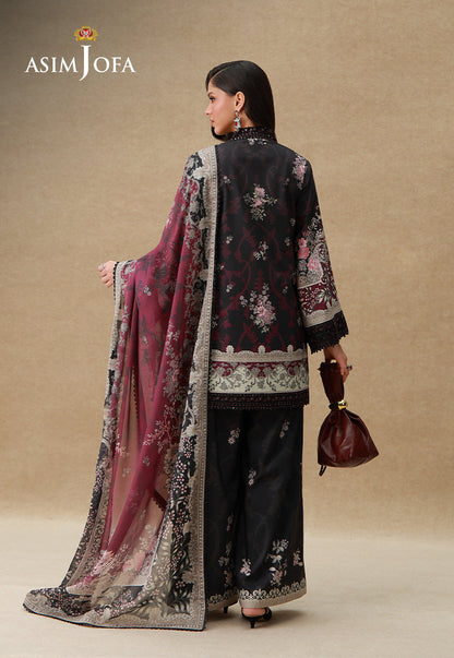 AJULSC-08 Embroidered Raw Silk Unstitched 3 Pcs