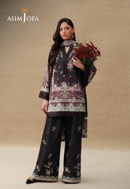 AJULSC-08 Embroidered Raw Silk Unstitched 3 Pcs