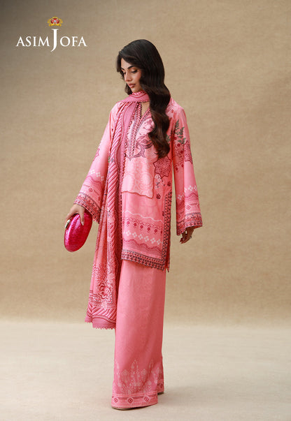 AJULSC-09 Embroidered Crepe Silk Unstitched 3 Pcs