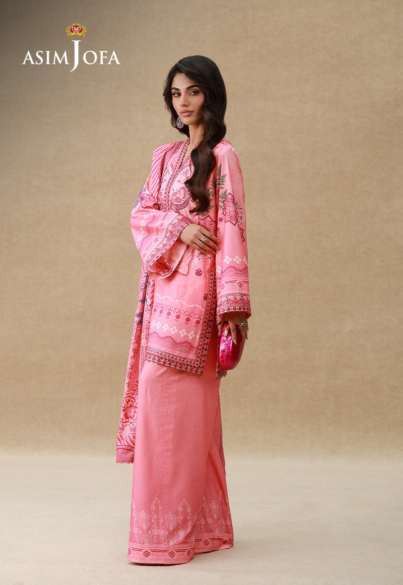 AJULSC-09 Embroidered Crepe Silk Unstitched 3 Pcs