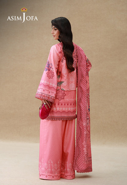AJULSC-09 Embroidered Crepe Silk Unstitched 3 Pcs