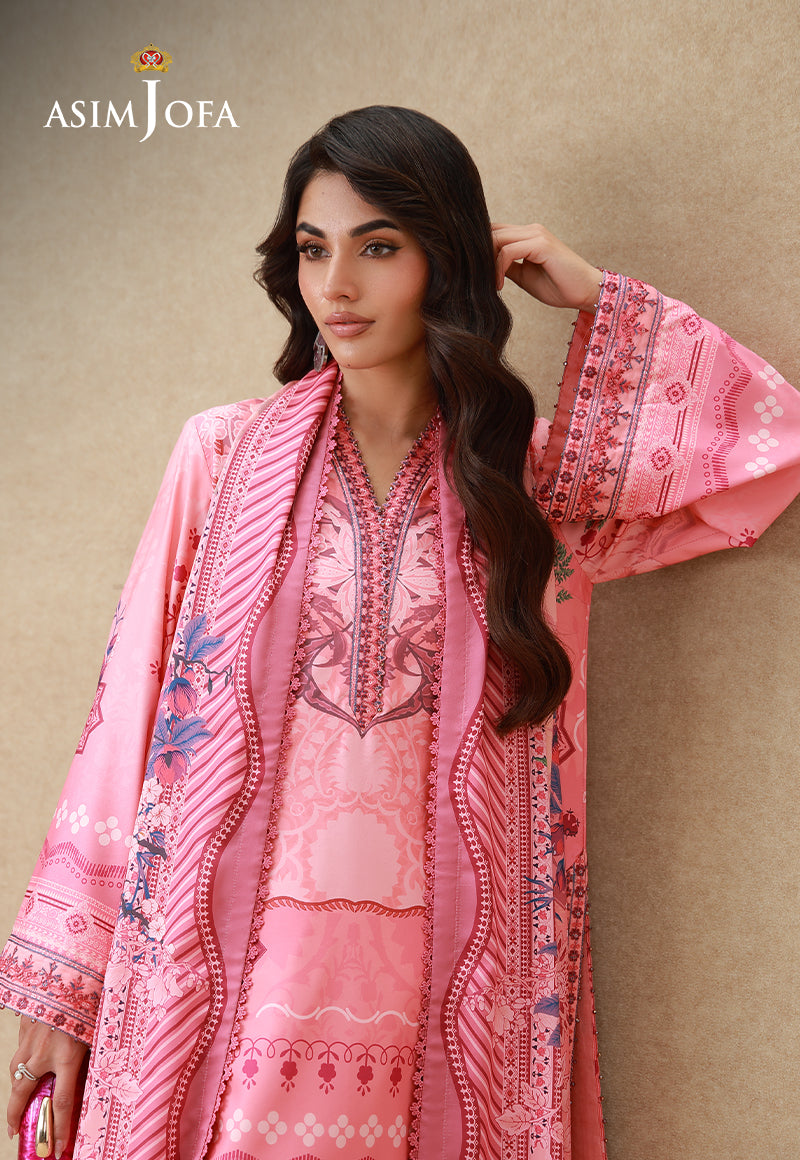 AJULSC-09 Embroidered Crepe Silk Unstitched 3 Pcs
