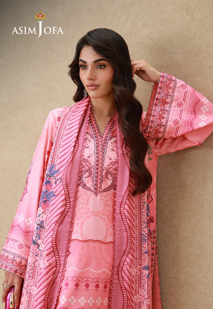 AJULSC-09 Embroidered Crepe Silk Unstitched 3 Pcs