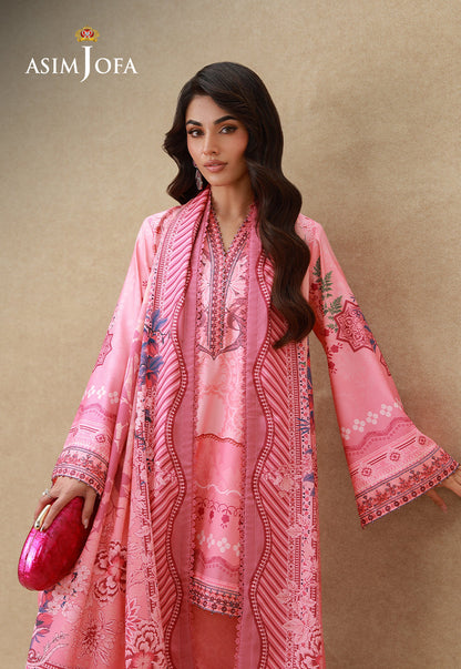 AJULSC-09 Embroidered Crepe Silk Unstitched 3 Pcs