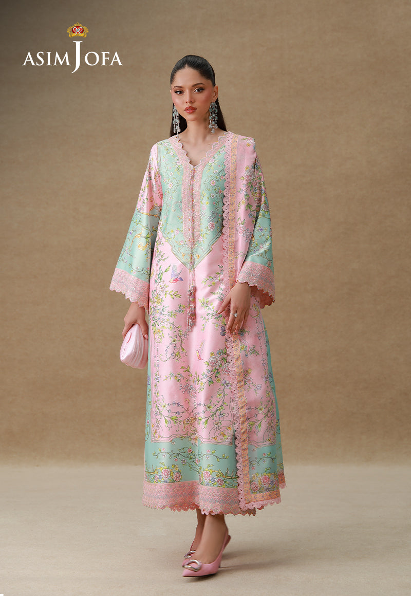 AJULSC-03 Embroidered Charmeuse Silk Unstitched 3 Pcs