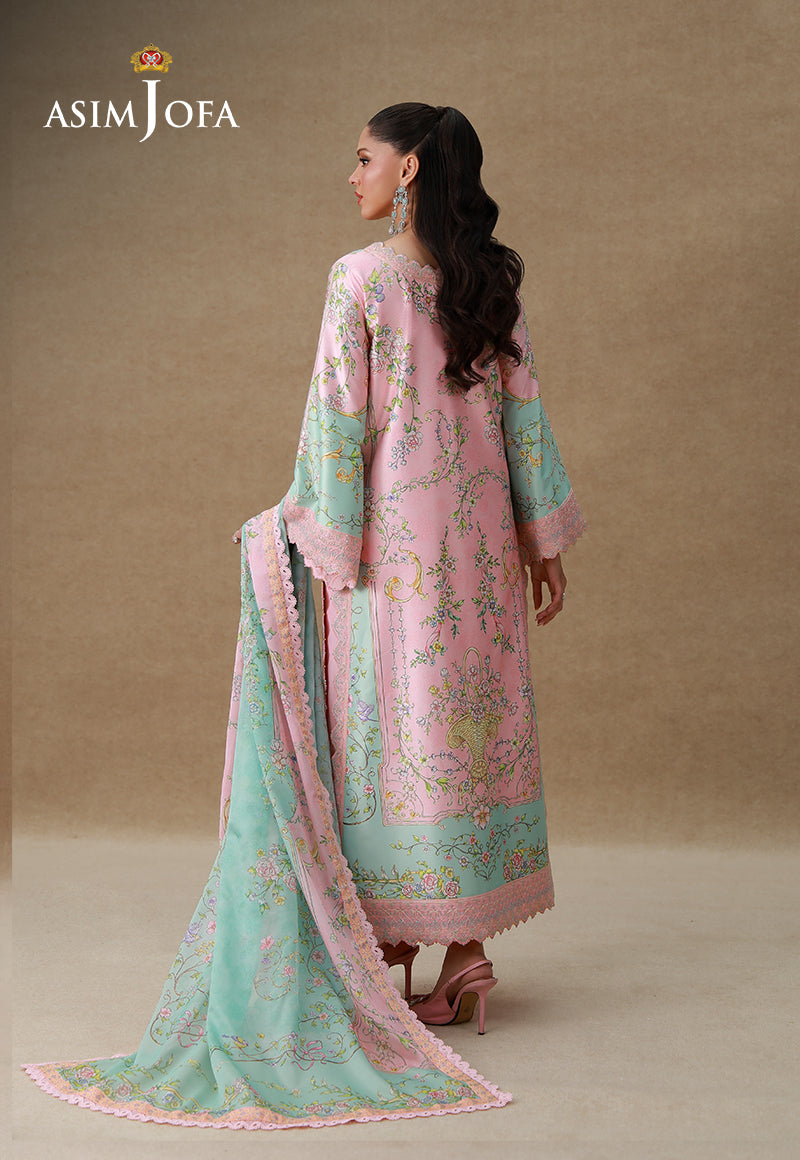 AJULSC-03 Embroidered Charmeuse Silk Unstitched 3 Pcs