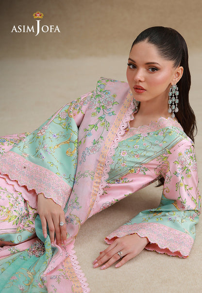 AJULSC-03 Embroidered Charmeuse Silk Unstitched 3 Pcs