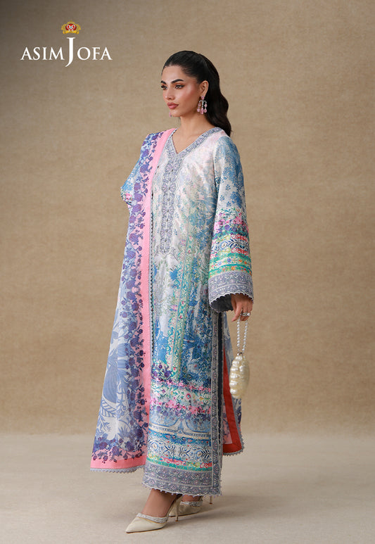 AJULSC-06 Embroidered Charmeuse Silk Unstitched 3 Pcs