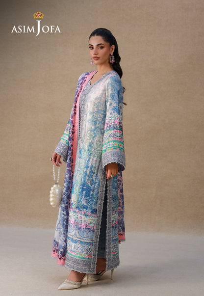 AJULSC-06 Embroidered Charmeuse Silk Unstitched 3 Pcs