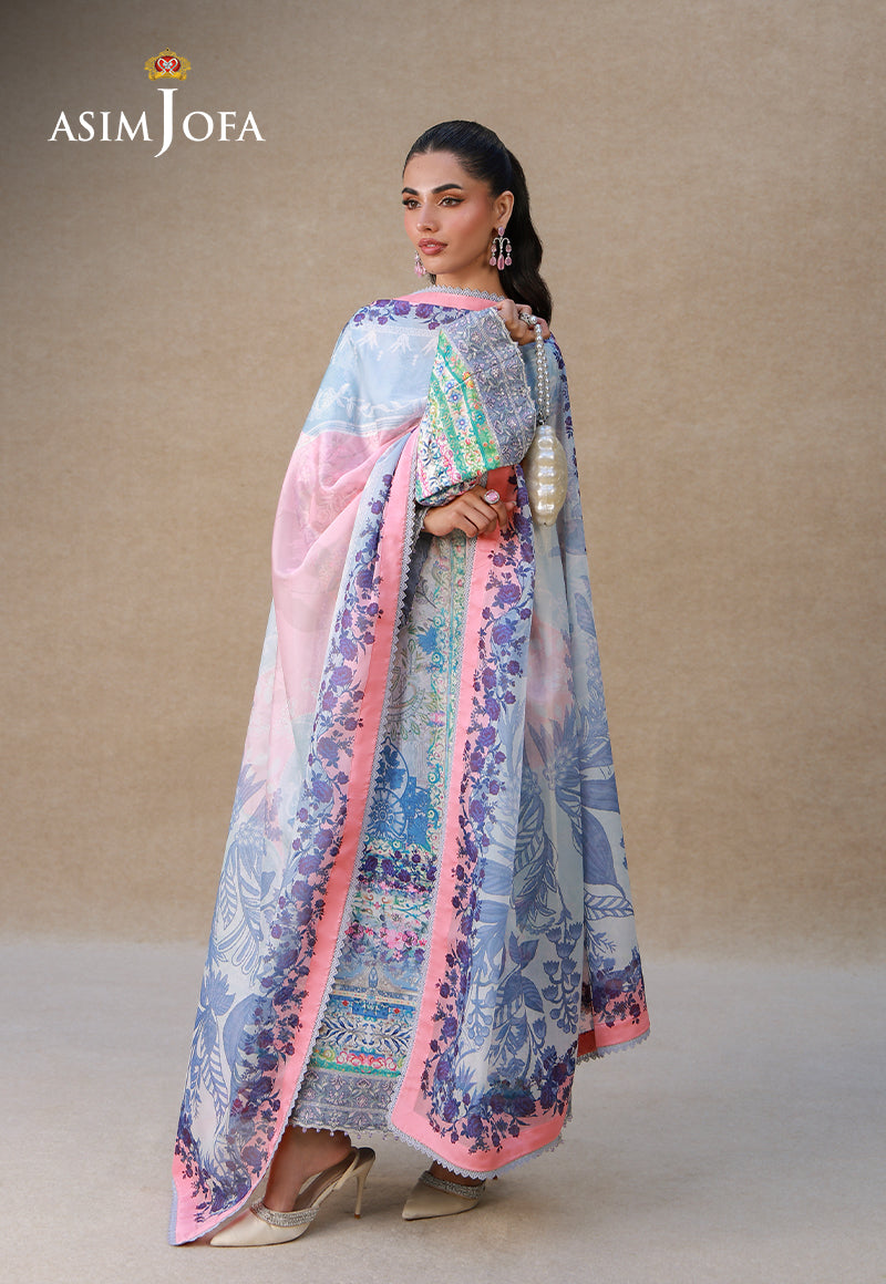 AJULSC-06 Embroidered Charmeuse Silk Unstitched 3 Pcs