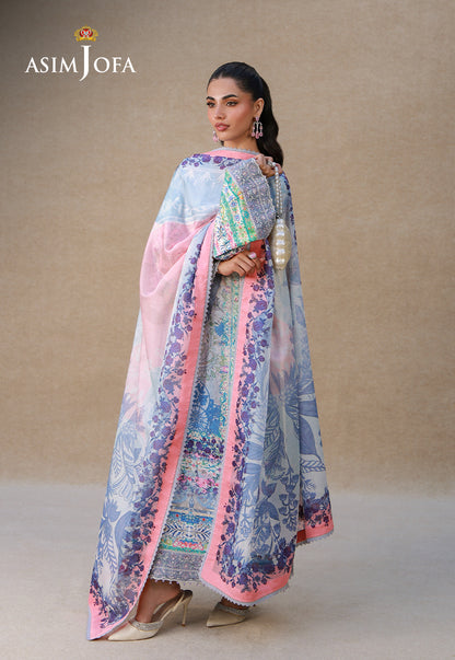 AJULSC-06 Embroidered Charmeuse Silk Unstitched 3 Pcs