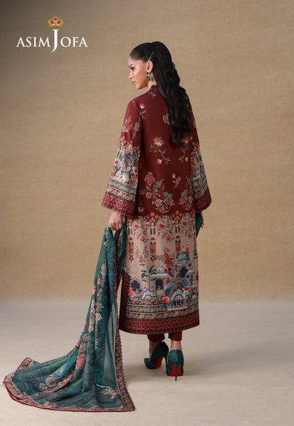 AJULSC-07 Embroidered Raw Silk Unstitched 3 Pcs