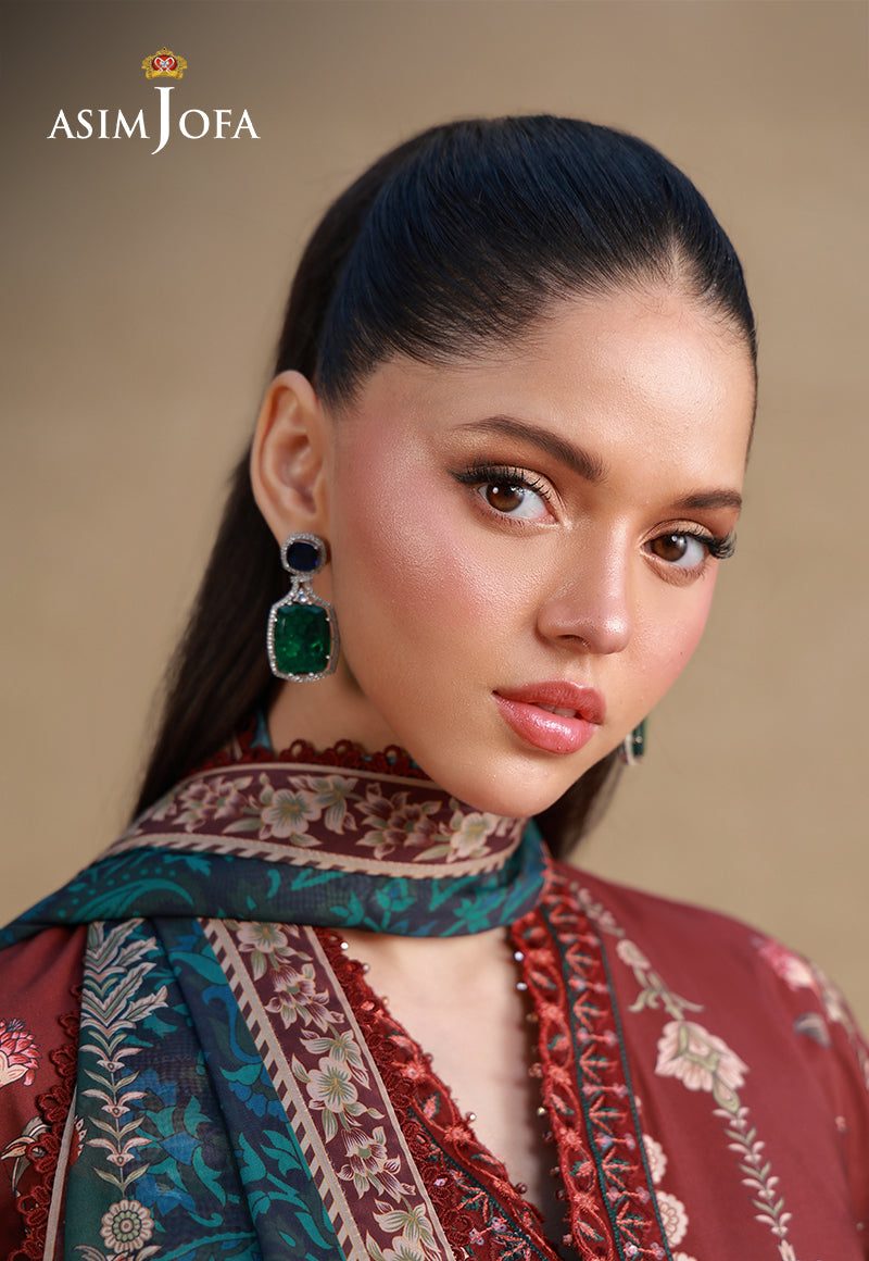 AJULSC-07 Embroidered Raw Silk Unstitched 3 Pcs
