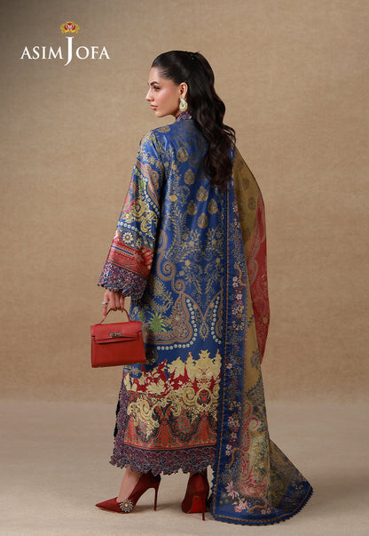 AJULSC-01 Embroidered Charmeuse Silk Unstitched 3 Pcs