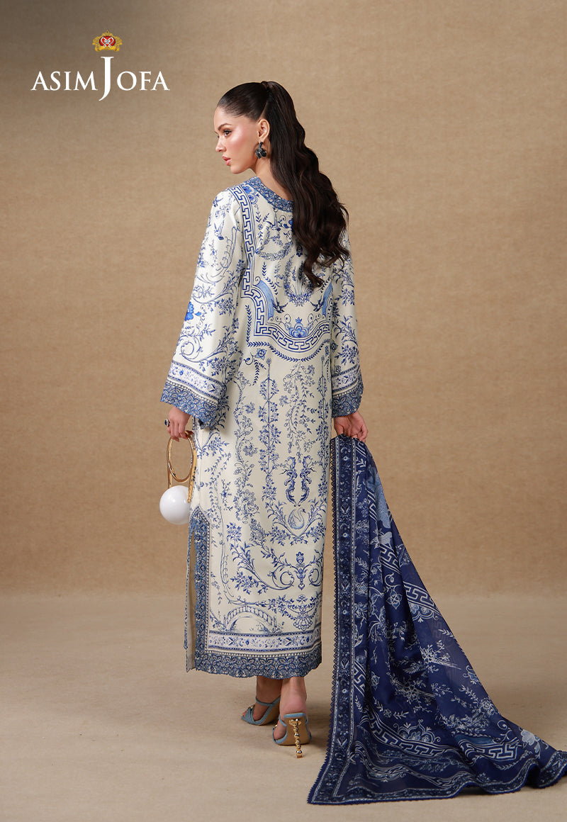 AJULSC-05 Embroidered Charmeuse Silk Unstitched 3 Pcs