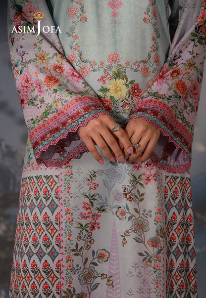 AJCS-05 Printed Charmeuse Silk Unstitched 3 Pcs
