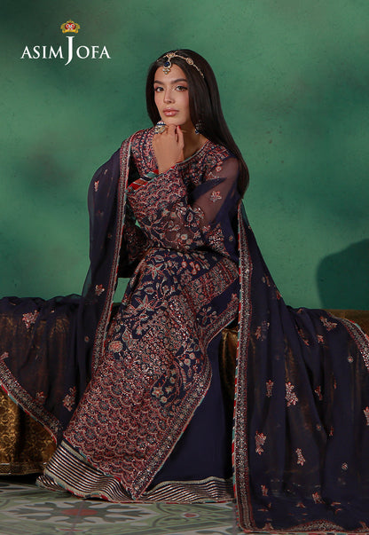 AJULN-13 Embroidered Javeria Net Unstitched 3 Pcs