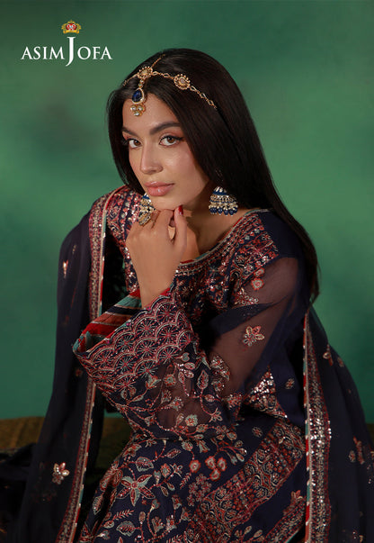 AJULN-13 Embroidered Javeria Net Unstitched 3 Pcs