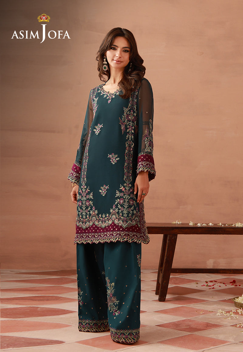 AJULFH-05 Embroidered Chiffon Unstitched 2 Pcs
