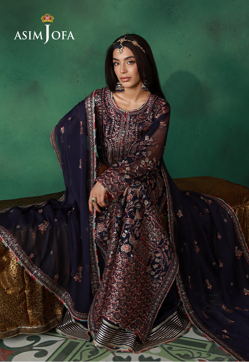 AJULN-13 Embroidered Javeria Net Unstitched 3 Pcs