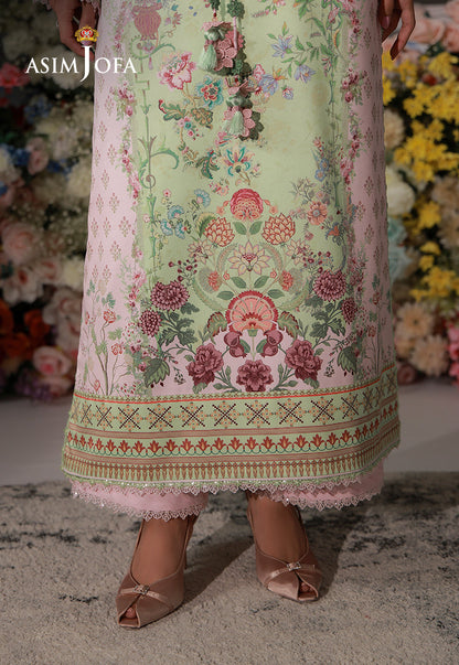 AJCS-01 Printed Charmeuse Silk Unstitched 3 Pcs