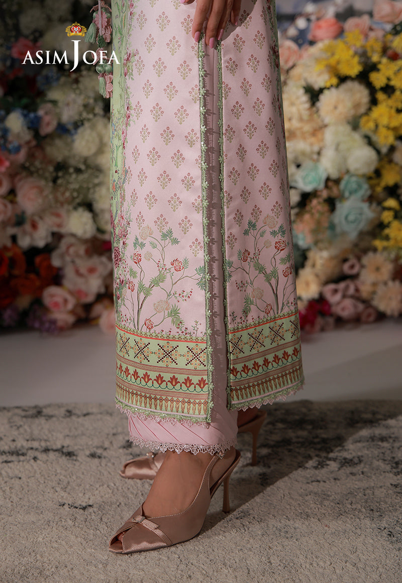 AJCS-01 Printed Charmeuse Silk Unstitched 3 Pcs