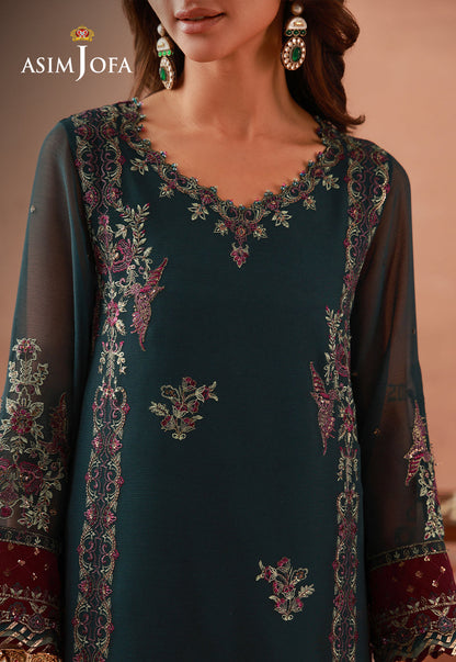 AJULFH-05 Embroidered Chiffon Unstitched 2 Pcs